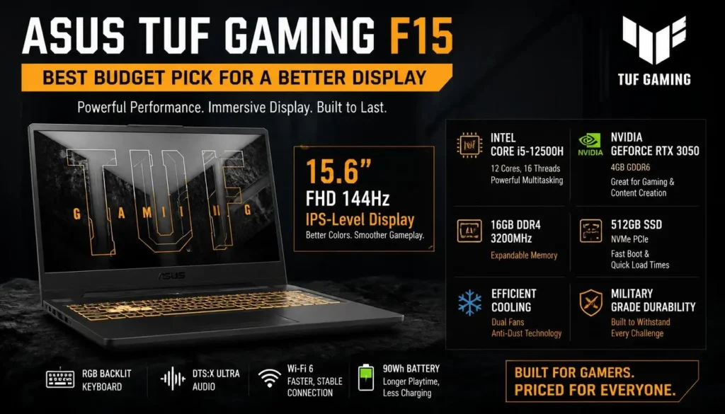 ASUS TUF Gaming F15 - Best Budget Pick for a Better Display