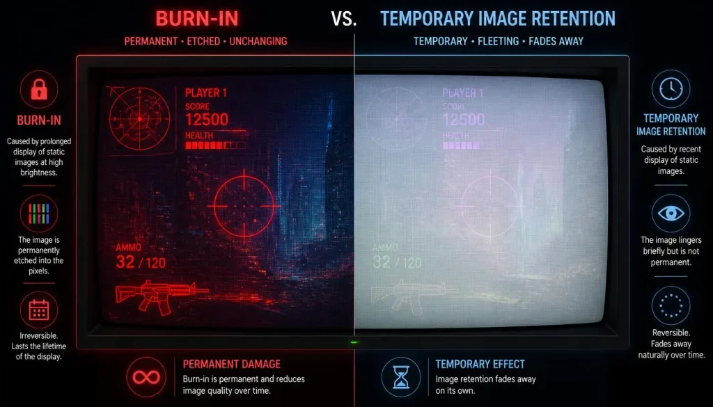 Burn-In vs Temporary Image Retention