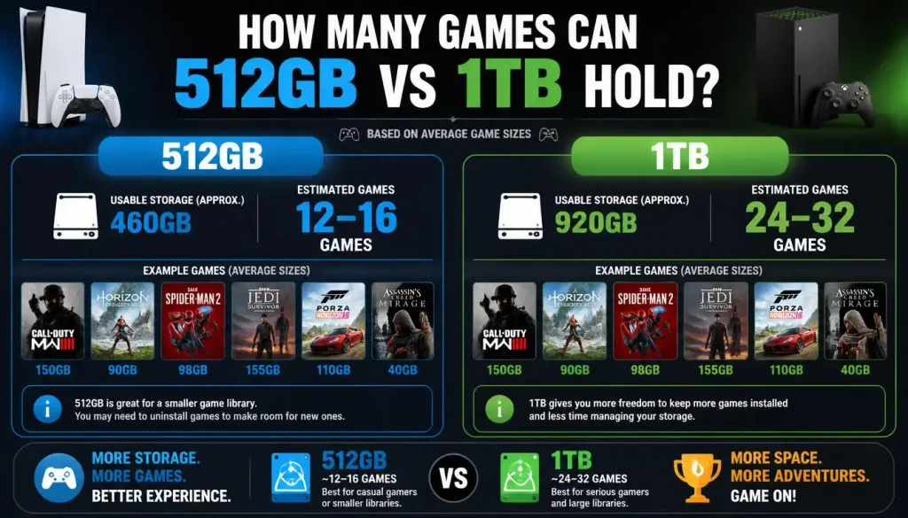 How Many Games Can 512GB vs 1TB Hold
