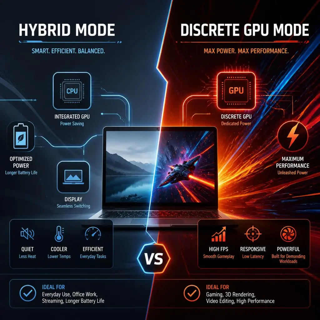 Hybrid Mode vs Discrete GPU Mode