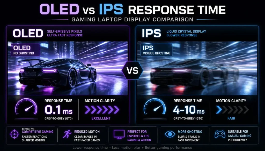 OLED vs IPS Response Time for Gaming Laptops