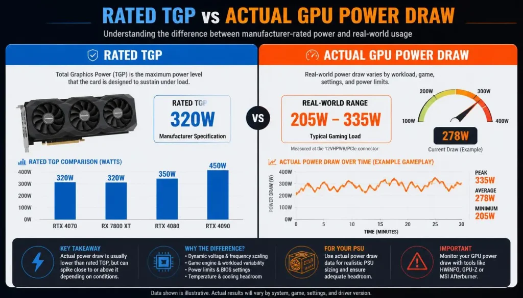 Rated TGP vs Actual GPU Power Draw