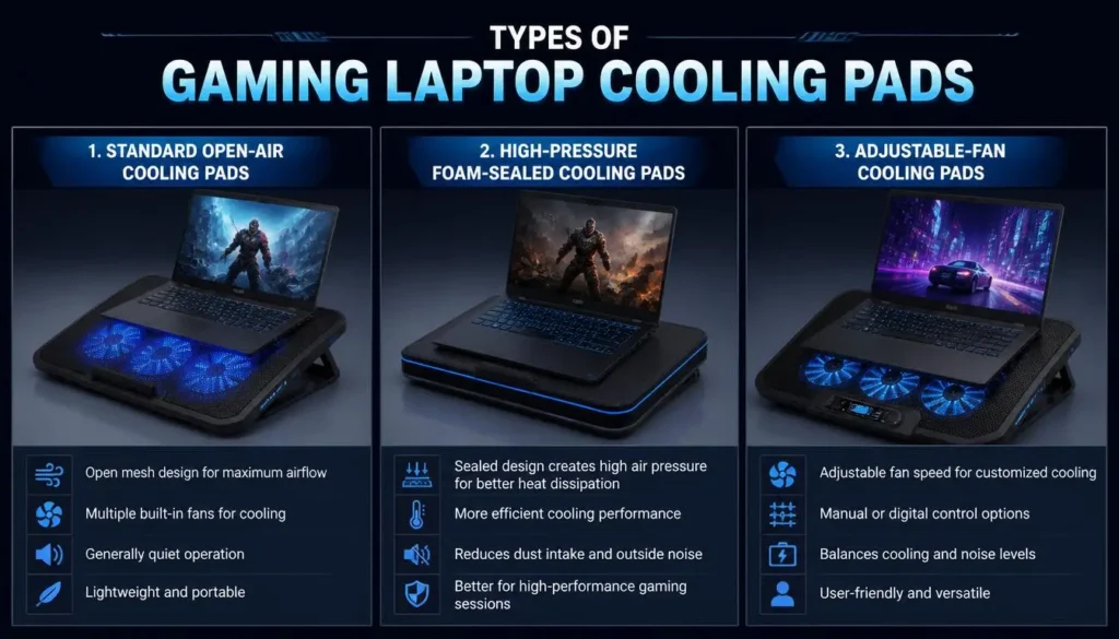 Types of Gaming Laptop Cooling Pads