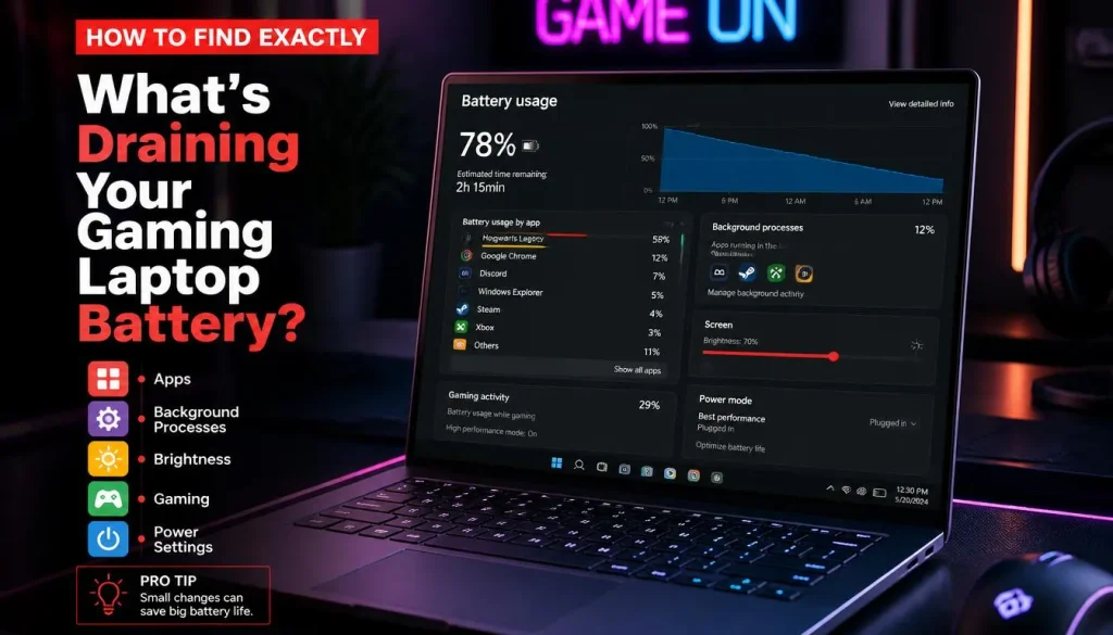 How to Find Exactly What Is Draining Your Gaming Laptop Battery