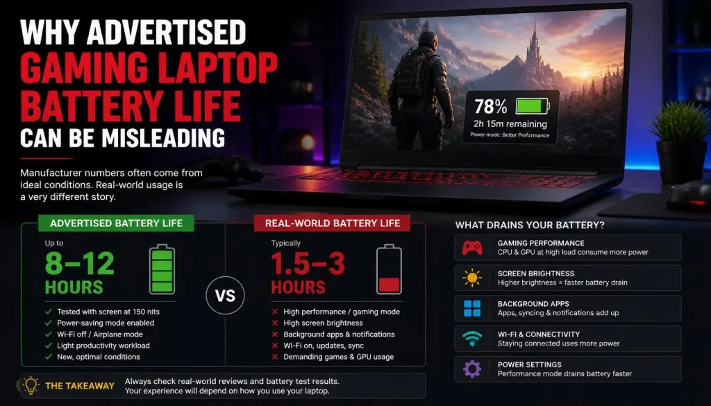 Why Advertised Gaming Laptop Battery Life Can Be Misleading
