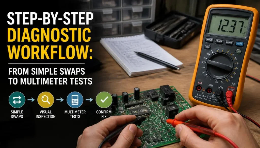 Step-by-Step Diagnostic Workflow From Simple Swaps to Multimeter Tests