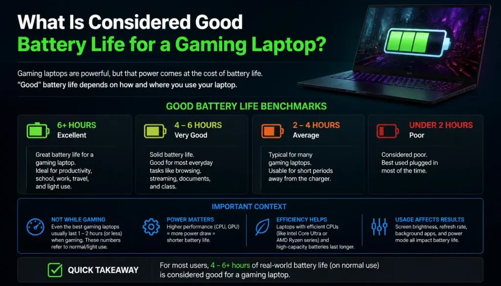 What Is Considered Good Battery Life for a Gaming Laptop