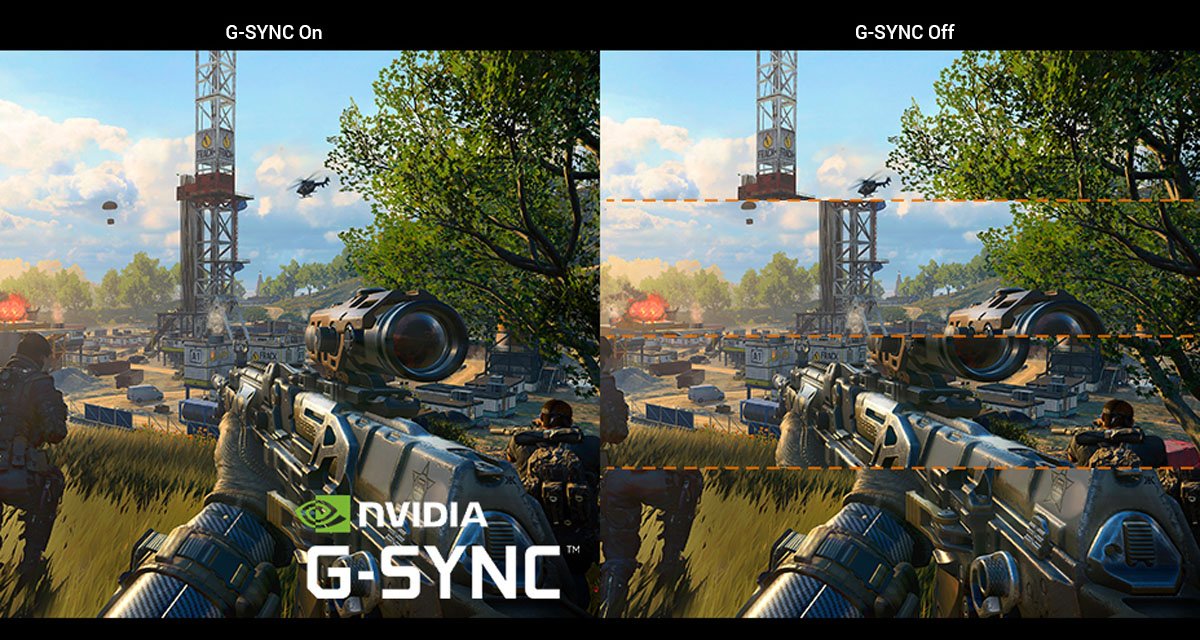 G-Sync vs VSync comparison screen