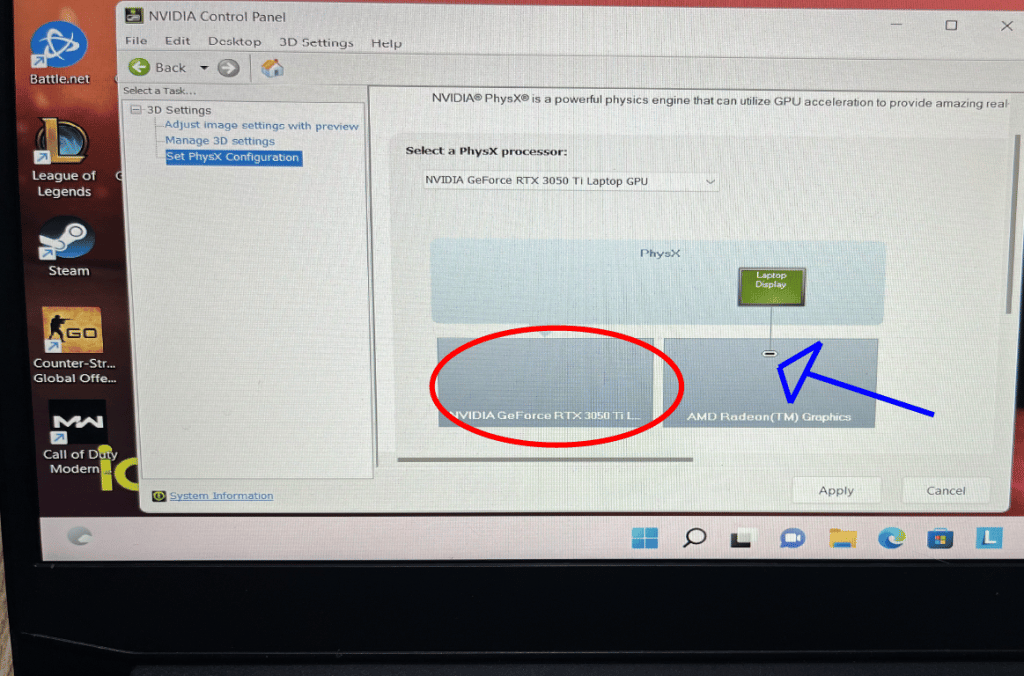 MUX switch NVIDIA laptop GPU selection